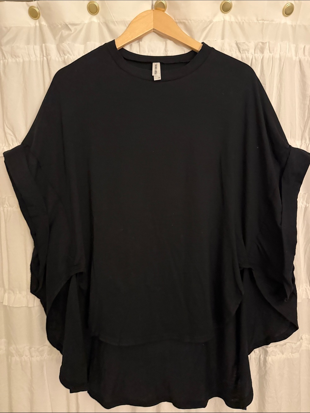 Relaxed Black Oversized Tunic Top